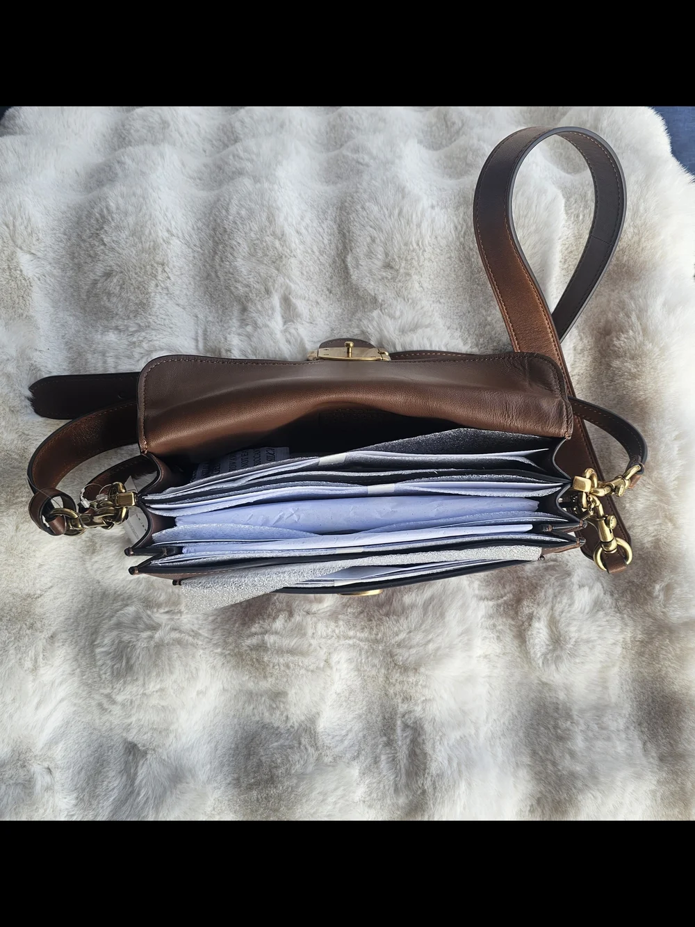 Coach Brown Loved Leather Tabby 26 with Gold Hardware